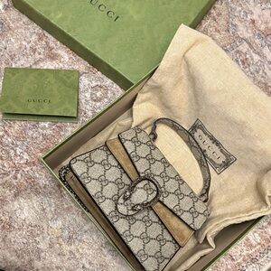 GG Supreme Monogram Mini Dionysus Top Handle Bag Taupe